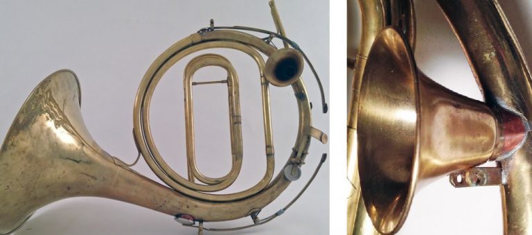 Reconstrução da trompa de Bergonzi, faltando 3 "trombini" - Flatschart Horn 