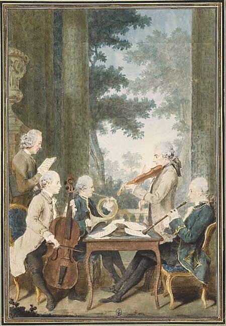 Pintura de Louis Carrogis de Carmontelle (1717 – 1806) no Musée Condé, França - Flatschart Horns