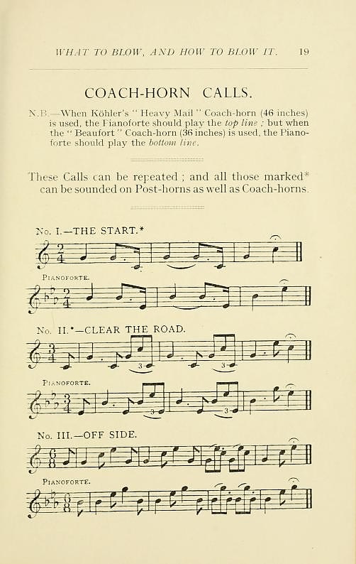 The coach horn: What to blow and how to blow it, livro inglês de 1807 - Flatschart Horns