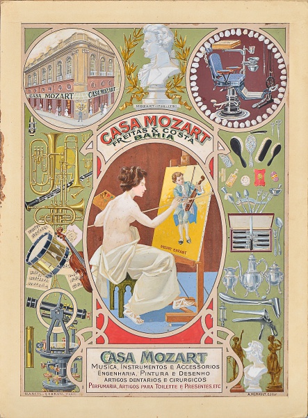 Cartaz da Casa Mozart Freitas & Costa, Bahia - Fonte: Leilão Baronesa - Flatschart Horns